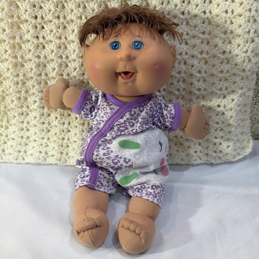 Vintage Cabbage Patch Kids 12.5" Naptime Babies -Brunette with Blue eyes 1995